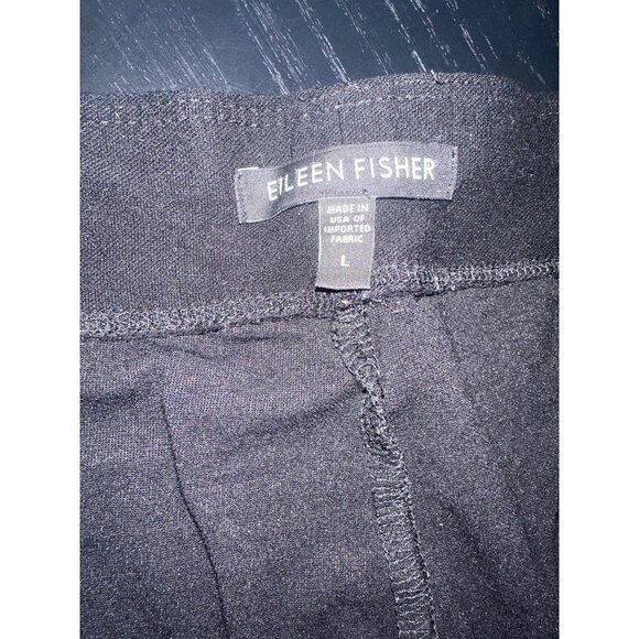 Eileen Fisher Black Elastic Waist Pants Size Large - Picture 2 of 6